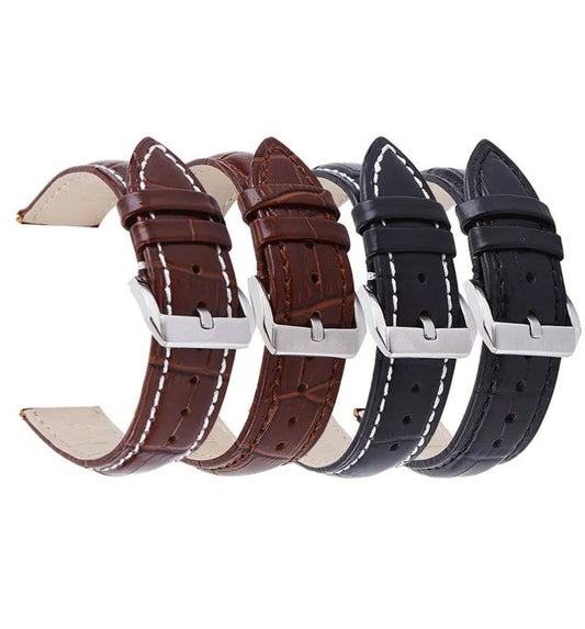 UTHAI Z20 Watchband Crocodile Pattern Strap 14mm 16mm 18mm 20mm 22mm 24mm Silver Metal Buckle Clasp Women Men Watch band - PST PS Tradings