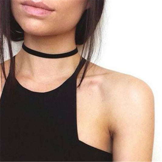 Valentine's Day Gift Punk Gothic White Velvet Choker Necklace Tattoo Necklaces Women Chocker Collares Mujer Collier Femme Bijoux - Property & Safety Tradings