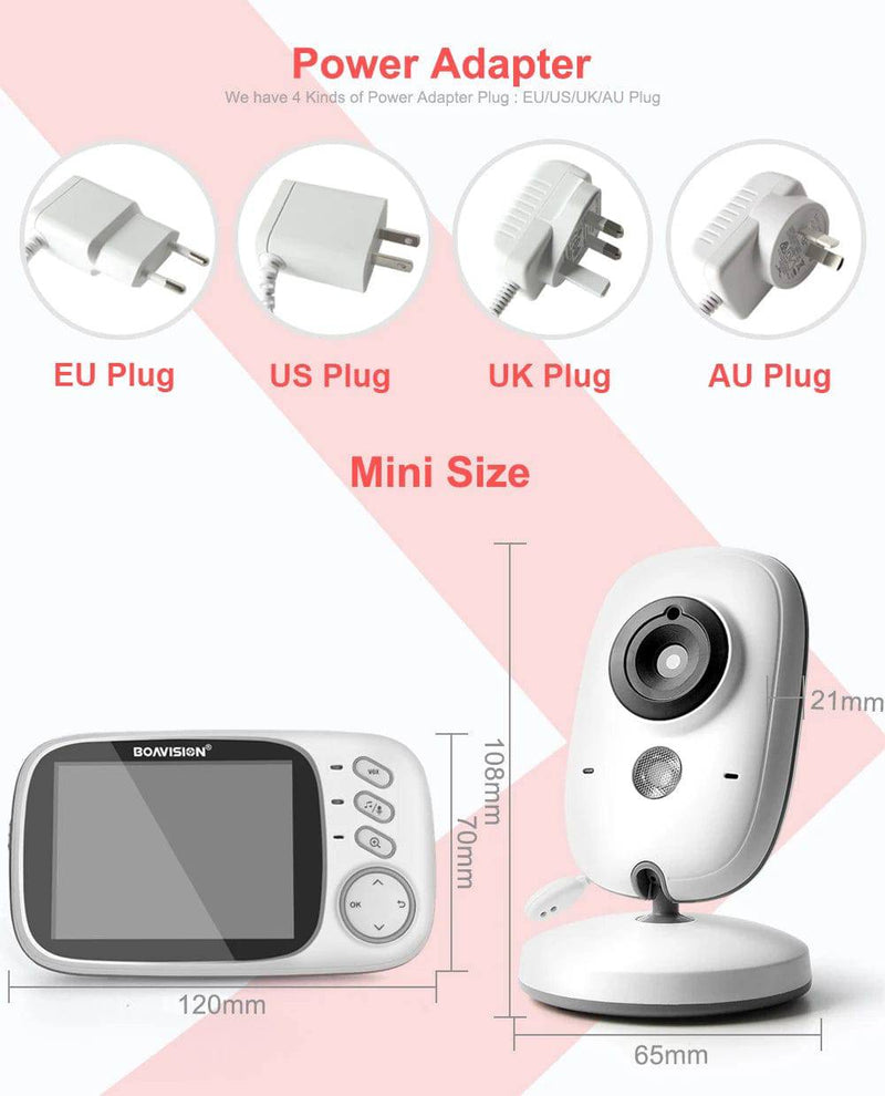 VB603 Video Baby Monitor 2.4G Wireless With 3.2 Inches LCD 2 Way Audio Talk Night Vision Surveillance Security Camera Babysitter - Property & Safety Tradings