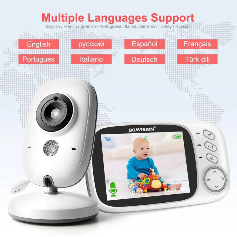 VB603 Video Baby Monitor 2.4G Wireless With 3.2 Inches LCD 2 Way Audio Talk Night Vision Surveillance Security Camera Babysitter - Property & Safety Tradings