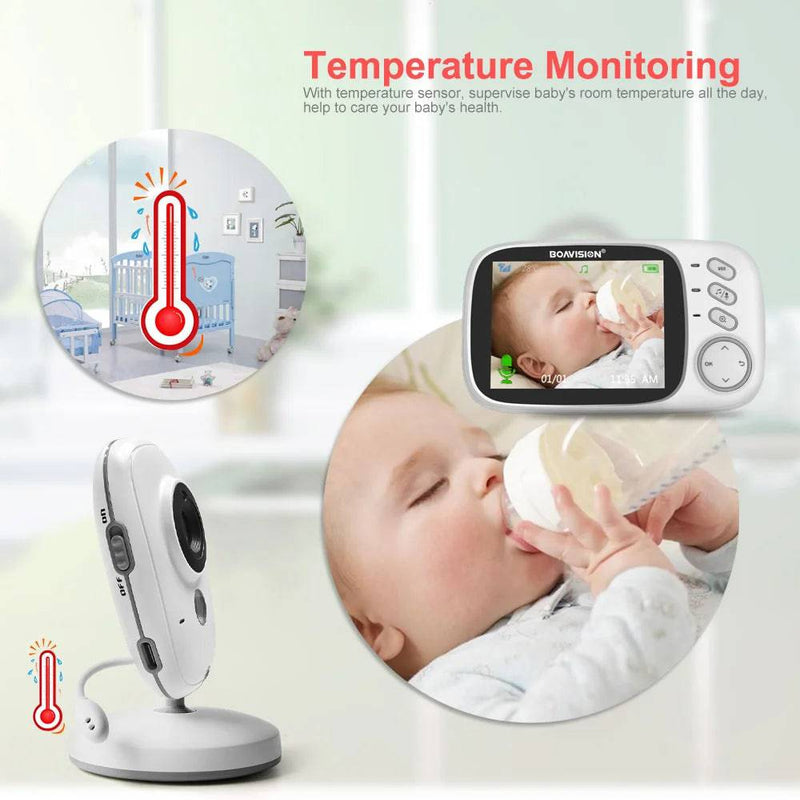 VB603 Video Baby Monitor 2.4G Wireless With 3.2 Inches LCD 2 Way Audio Talk Night Vision Surveillance Security Camera Babysitter - Property & Safety Tradings