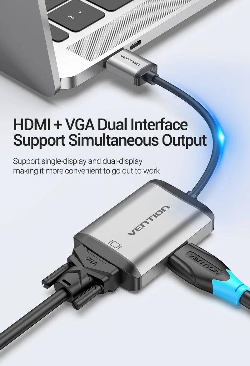 Vention HDMI to VGA adapter Digital to Analog Video Audio Converter Cable 1080p for Xbox 360 PS3 PS4 PC Laptop TV Box Projector - Property & Safety Tradings