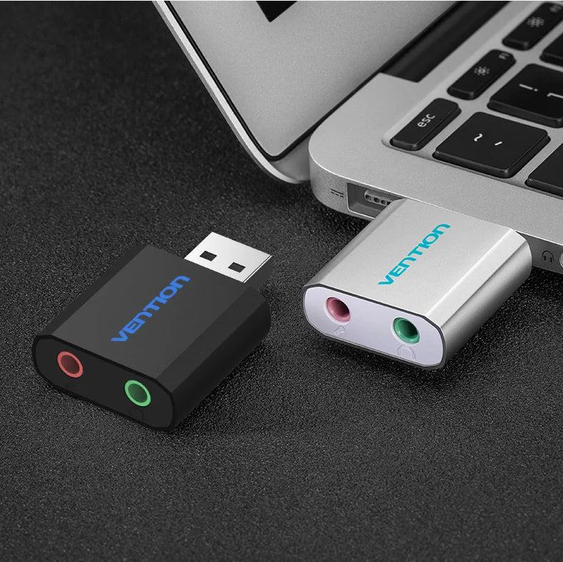 Vention USB Sound Card USB Audio Interface External 3.5mm Microphone Audio Adapter Sound card for Laptop PS4 Headset Sound Card