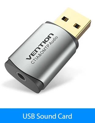 Vention USB Sound Card USB Audio Interface External 3.5mm Microphone Audio Adapter Sound card for Laptop PS4 Headset Sound Card