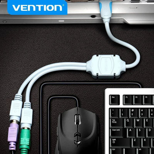 Vention USB to PS2 Converter Cable USB Male to PS/2 Female Adapter USB Extension Cable For Keyboard Mouse Scanner PS2 USB Cable - PST PS Tradings