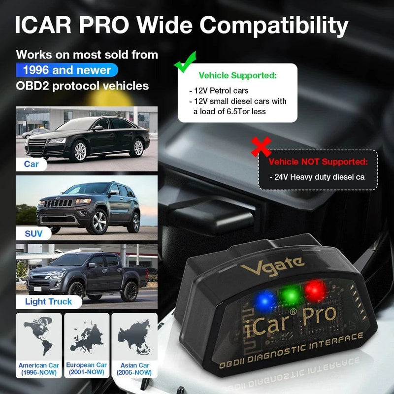 Vgate iCar Pro BT 4.0 OBD2 Scanner For Android/IOS Elm 327 WIFI Car Diagnostic Tool ELM327 V2.3 Code Reader Auto tool Vlinker MC - PST PS Tradings