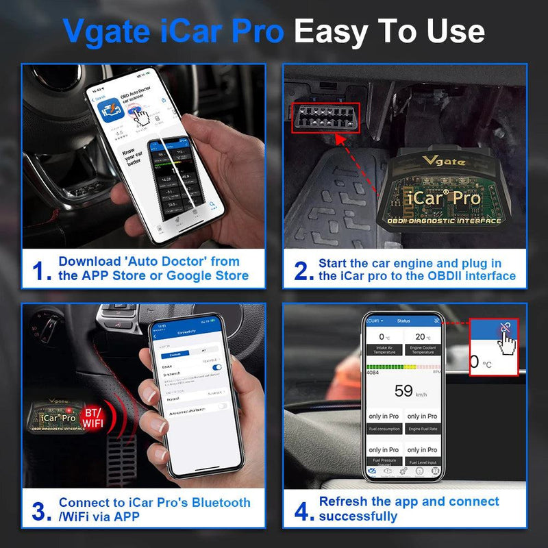 Vgate iCar Pro ELM327 V2.3 Bluetooth 4.0 WIFI For IOS/Android OBD Auto Scanner Code Reader OBD2 Car Diagnostic Tool ELM 327 V1 5 - PST PS Tradings