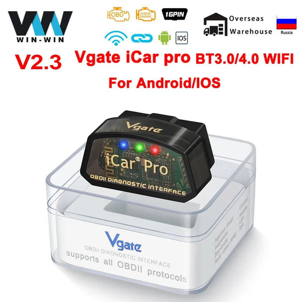 Vgate iCar Pro ELM327 V2.3 Bluetooth 4.0 WIFI For IOS/Android OBD Auto Scanner Code Reader OBD2 Car Diagnostic Tool ELM 327 V1 5 - PST PS Tradings