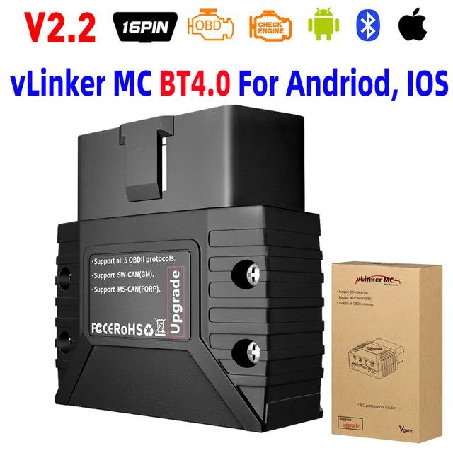 Vgate Vlinker MC iCar Pro Bluetooth-compatible 4.0/WIFI OBD2 Scanner For Android/IOS as icar2 ELM327 Auto Code Reader OBDII Tool - PST PS Tradings