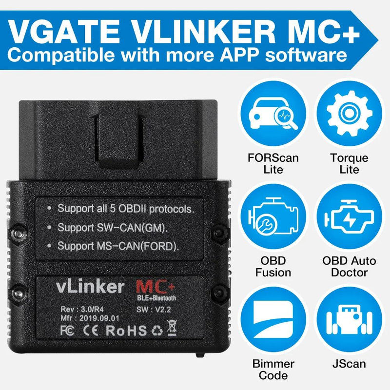 Vgate Vlinker MC iCar Pro Bluetooth-compatible 4.0/WIFI OBD2 Scanner For Android/IOS as icar2 ELM327 Auto Code Reader OBDII Tool - PST PS Tradings