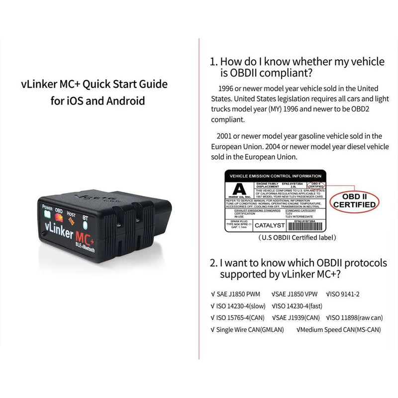 Vgate Vlinker MC iCar Pro Bluetooth-compatible 4.0/WIFI OBD2 Scanner For Android/IOS as icar2 ELM327 Auto Code Reader OBDII Tool - PST PS Tradings