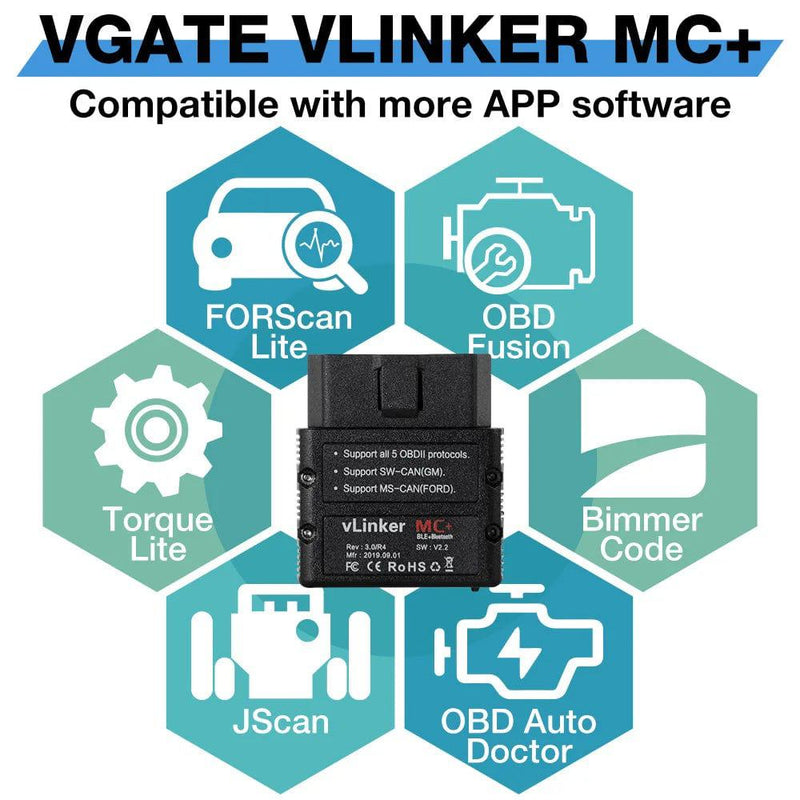 Vgate Vlinker MC iCar Pro Bluetooth-compatible 4.0/WIFI OBD2 Scanner For Android/IOS as icar2 ELM327 Auto Code Reader OBDII Tool - PST PS Tradings