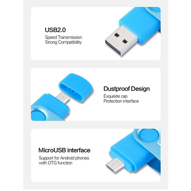 Wansenda OTG USB Flash Drive 256GB 128GB 64GB 32GB 16GB 8GB Cle USB Pendrive For Android Phone/Tablet /PC USB 2.0 Thumb Drive