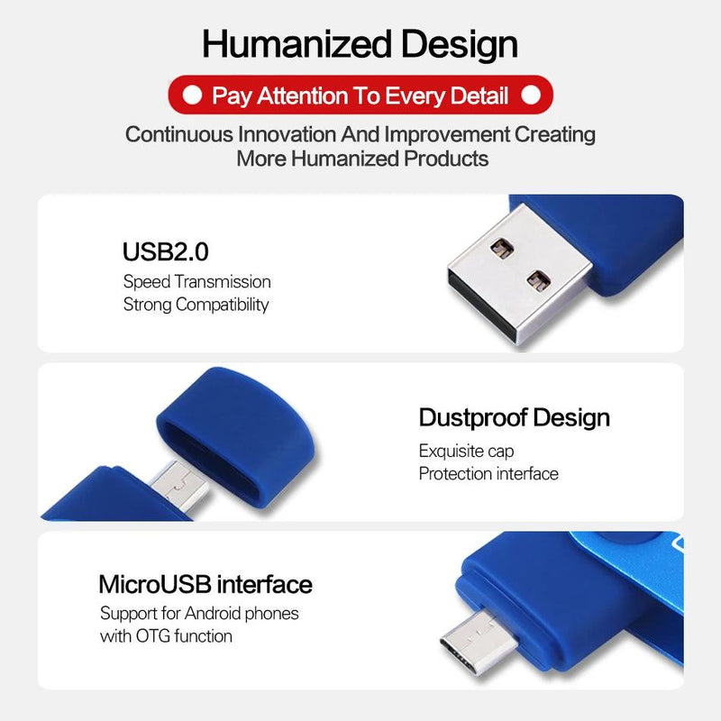 Wansenda OTG USB Flash Drive 256GB 128GB 64GB 32GB 16GB 8GB Cle USB Pendrive For Android Phone/Tablet /PC USB 2.0 Thumb Drive