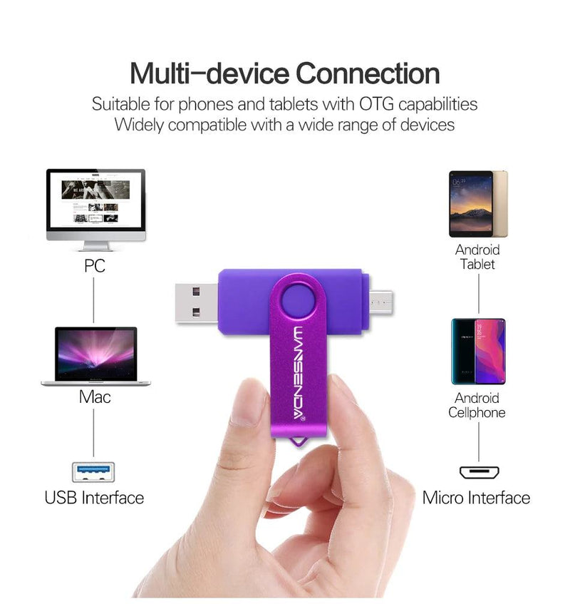 Wansenda OTG USB Flash Drive 256GB 128GB 64GB 32GB 16GB 8GB Cle USB Pendrive For Android Phone/Tablet /PC USB 2.0 Thumb Drive