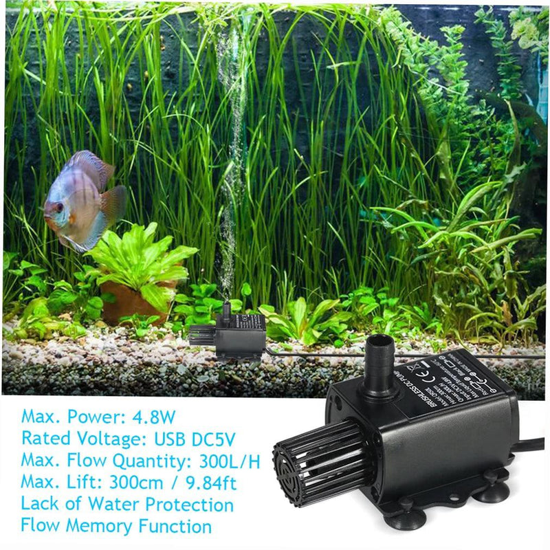 Water Pumps Ultra-quiet Mini USB 5V 4.8W Brushless Water Pump Waterproof Submersible Fountain For Garden Pond Camping - PST PS Tradings