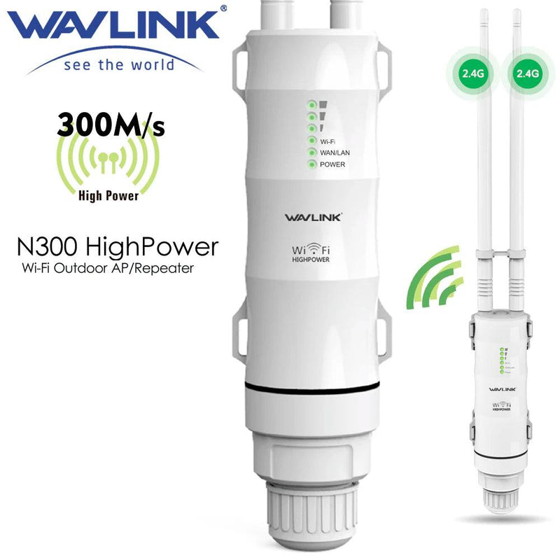 Wavlink N300 High Power Outdoor Weatherproof 30dbm Wireless Wifi Router/AP Repeater/Extender 2.4G 15KV Outer Detachable Antenna - PST PS Tradings