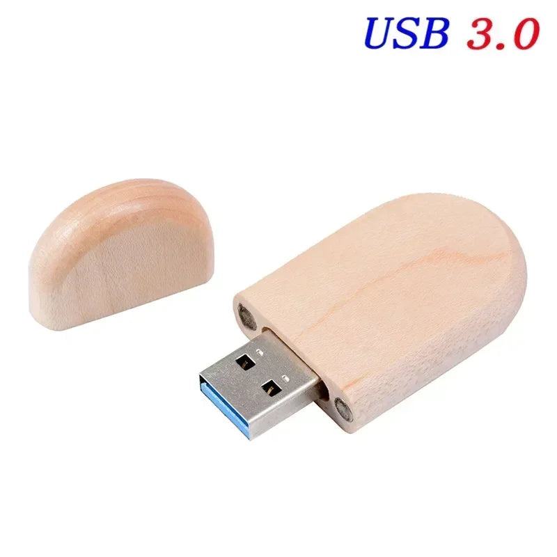 Wedding Gift Usb 3.0 Stick 64GB Custom logo Wooden Box Flash Drives 32GB Pendrive Free sample U Disk 16GB 8GB 4GB Memory Stick