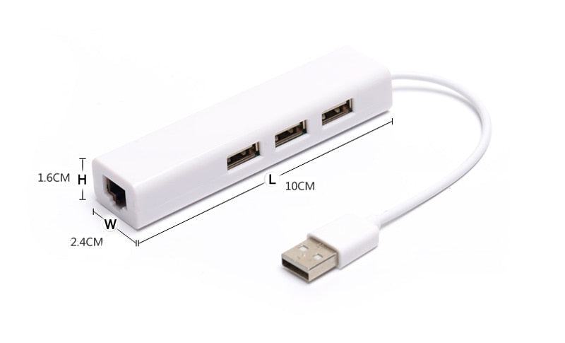 White USB Hub with Four Ports