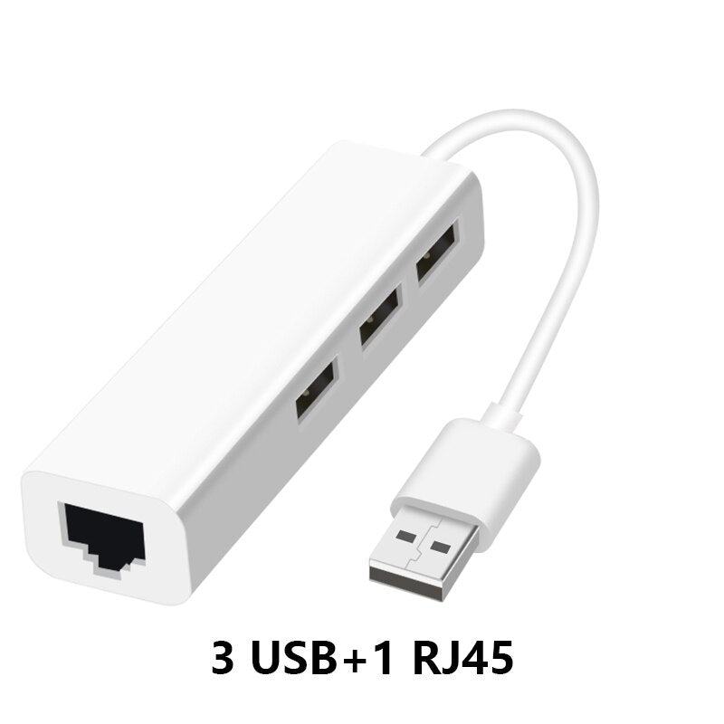 White USB Hub with Four Ports