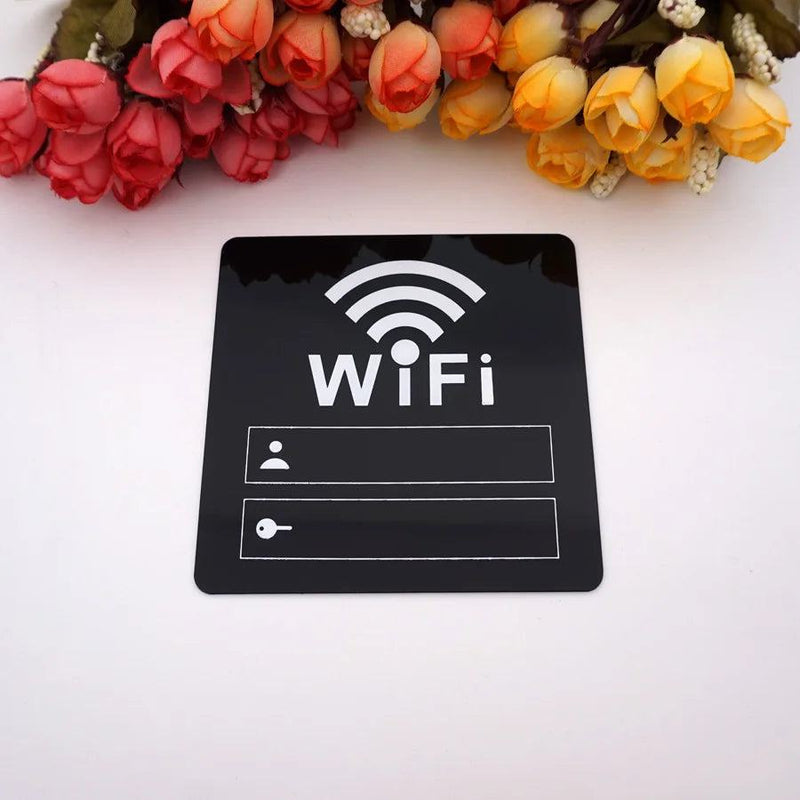 WIFI Sign 3D Acrylic Mirror Wall Stickers Rewritable Handwriting Account and Password For Public Shope Signage - PST PS Tradings