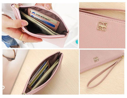 Women Long Casual Wallet Litchi Grain PU Leather Lady Zipper Phone Pocket Credit Card Holder Female Purse Coin Money Bag Clutch - PST PS Tradings