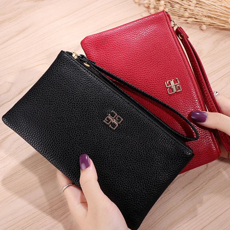 Women Long Casual Wallet Litchi Grain PU Leather Lady Zipper Phone Pocket Credit Card Holder Female Purse Coin Money Bag Clutch - PST PS Tradings