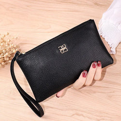 Women Long Casual Wallet Litchi Grain PU Leather Lady Zipper Phone Pocket Credit Card Holder Female Purse Coin Money Bag Clutch - PST PS Tradings