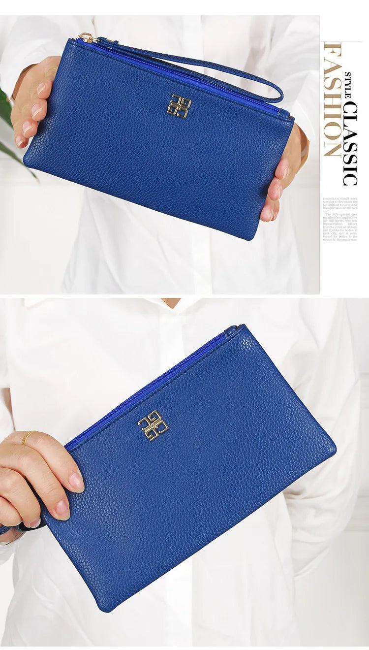 Women Long Casual Wallet Litchi Grain PU Leather Lady Zipper Phone Pocket Credit Card Holder Female Purse Coin Money Bag Clutch - PST PS Tradings