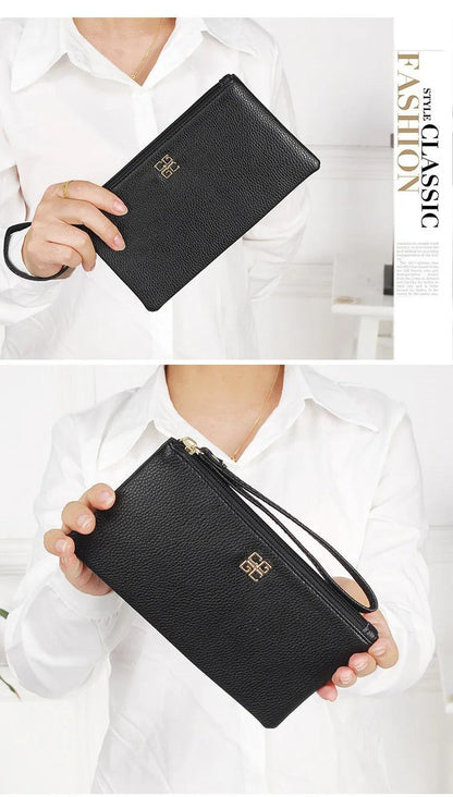 Women Long Casual Wallet Litchi Grain PU Leather Lady Zipper Phone Pocket Credit Card Holder Female Purse Coin Money Bag Clutch - PST PS Tradings