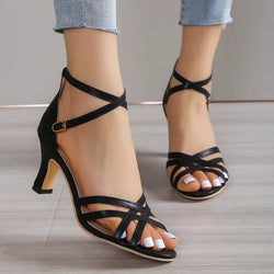 Women's Ankle Strap Gladiator Sandals Women High Heels Cross Straps Gold Sandalias Mujer Summer Shoes Woman 2023 New Sandals - Property & Safety Tradings