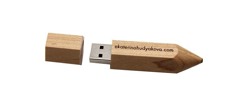 Wooden Pencil USB Flash Drives Free Custom Logo Pen Drive Maple Wood Real Capacity Memory Stick 64GB/32GB/16GB/8G/4G Gift U Disk - PST PS Tradings