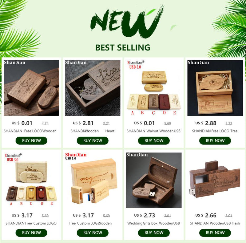 Wooden Pencil USB Flash Drives Free Custom Logo Pen Drive Maple Wood Real Capacity Memory Stick 64GB/32GB/16GB/8G/4G Gift U Disk - PST PS Tradings