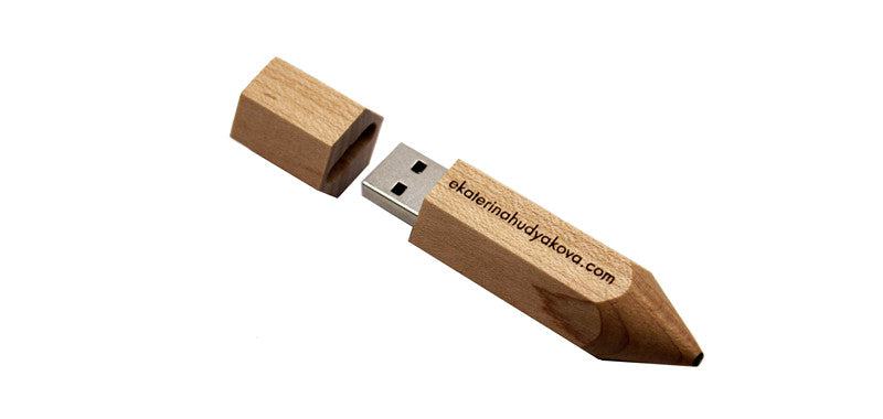 Wooden Pencil USB Flash Drives Free Custom Logo Pen Drive Maple Wood Real Capacity Memory Stick 64GB/32GB/16GB/8G/4G Gift U Disk - PST PS Tradings