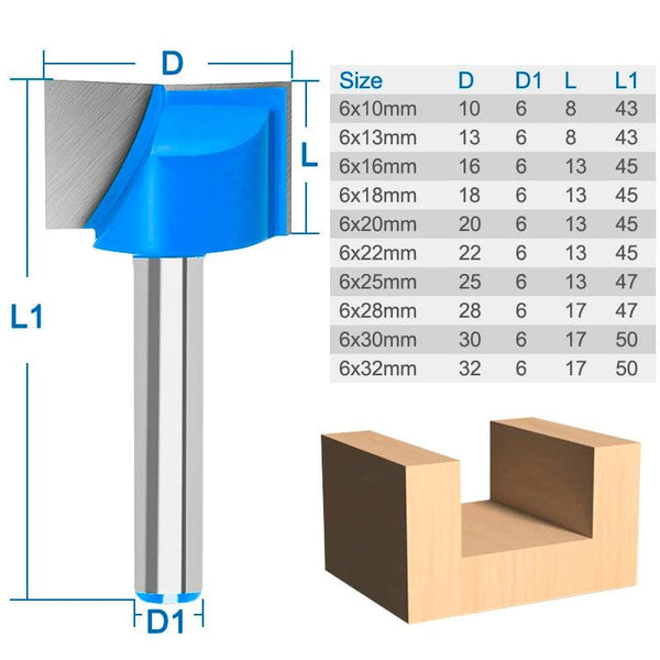 XCAN 1pc 28mm Wood Trimmer Bottom Cleaning Engraving Bits 6mm Shank CNC Milling Cutter Wood Router Bit