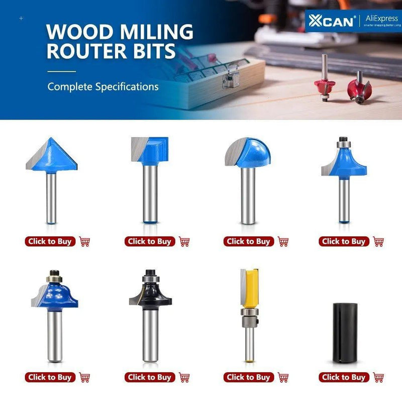 XCAN 1pc 28mm Wood Trimmer Bottom Cleaning Engraving Bits 6mm Shank CNC Milling Cutter Wood Router Bit