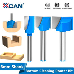 XCAN 1pc 28mm Wood Trimmer Bottom Cleaning Engraving Bits 6mm Shank CNC Milling Cutter Wood Router Bit