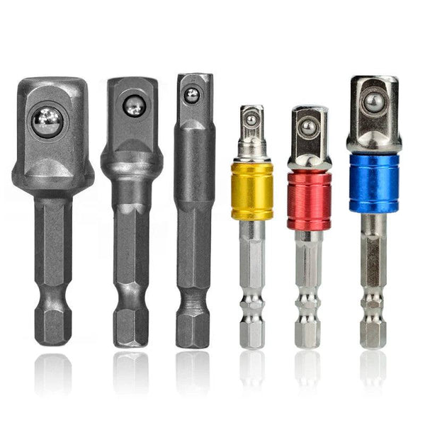 XCAN 3pcs 1/4 "3/8" 1/2 " Socket Adapter Hex Shank Drill bits Extension Rod Power Tool Accessories Impact Drill Socket Adapter