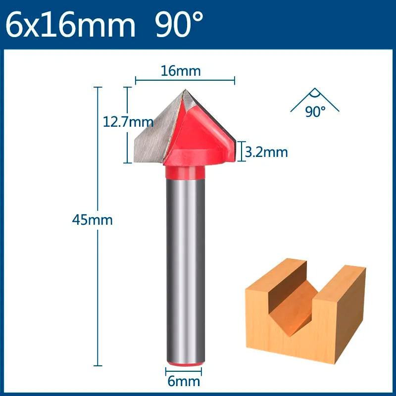 XCAN 6mm Router Bit V shape Groove Milling Cutter Carbide Engraving Bit Woodworking Cutter