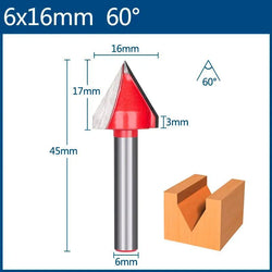 XCAN 6mm Router Bit V shape Groove Milling Cutter Carbide Engraving Bit Woodworking Cutter