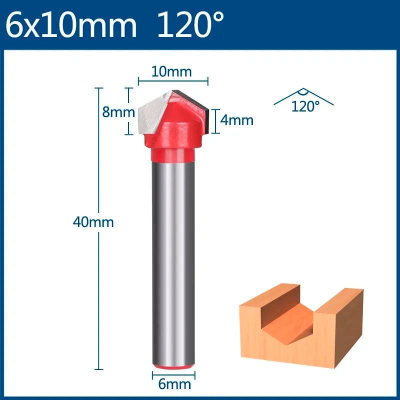 XCAN 6mm Router Bit V shape Groove Milling Cutter Carbide Engraving Bit Woodworking Cutter