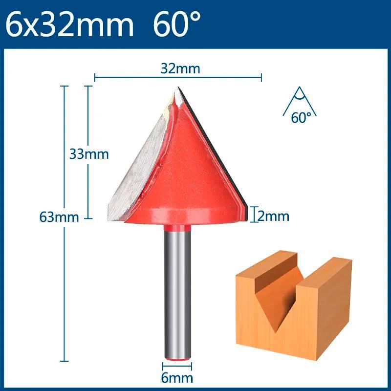 XCAN 6mm Router Bit V shape Groove Milling Cutter Carbide Engraving Bit Woodworking Cutter