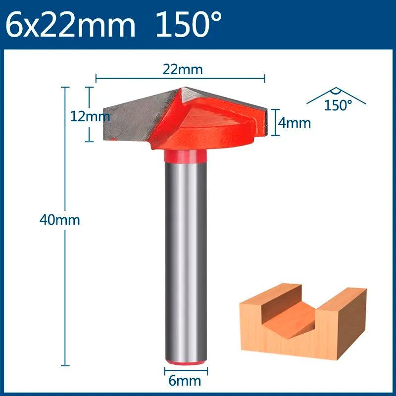 XCAN 6mm Router Bit V shape Groove Milling Cutter Carbide Engraving Bit Woodworking Cutter