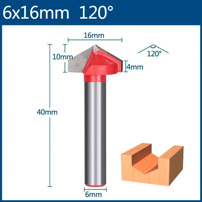 XCAN 6mm Router Bit V shape Groove Milling Cutter Carbide Engraving Bit Woodworking Cutter