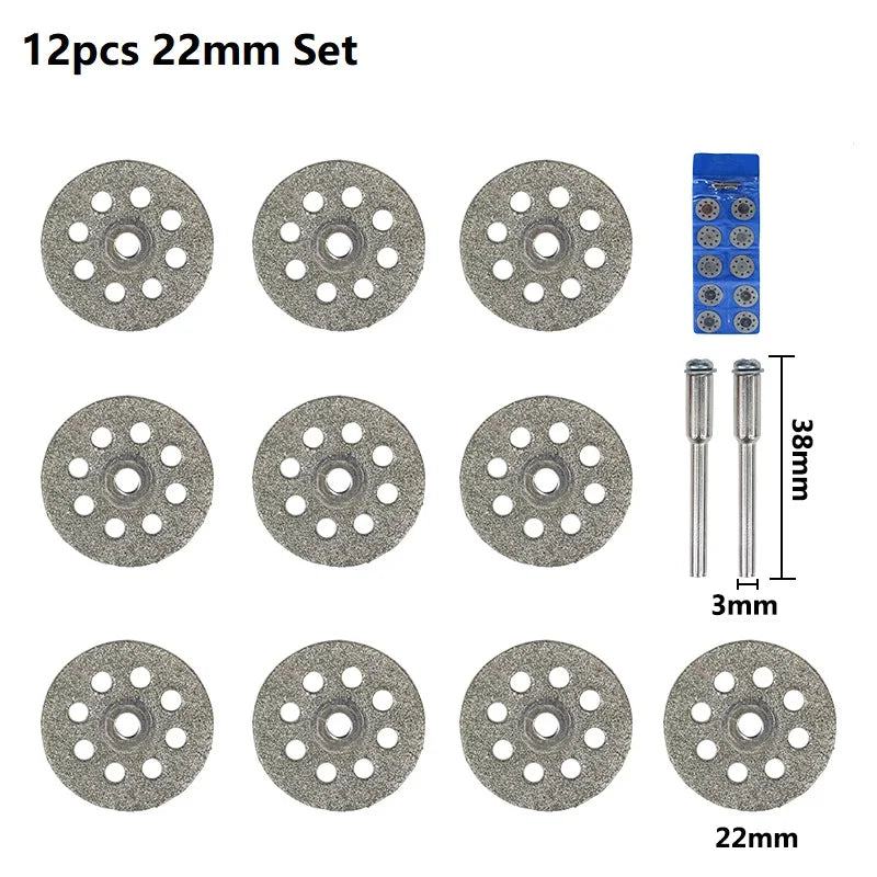 XCAN Diamond Saw Blade Diamond Cut off Disc for Dremel Rotary Tools 20mm 22mm 25mm 30mm With Mandrel Mini Cutting Disc - PST PS Tradings  PST PS Tradings