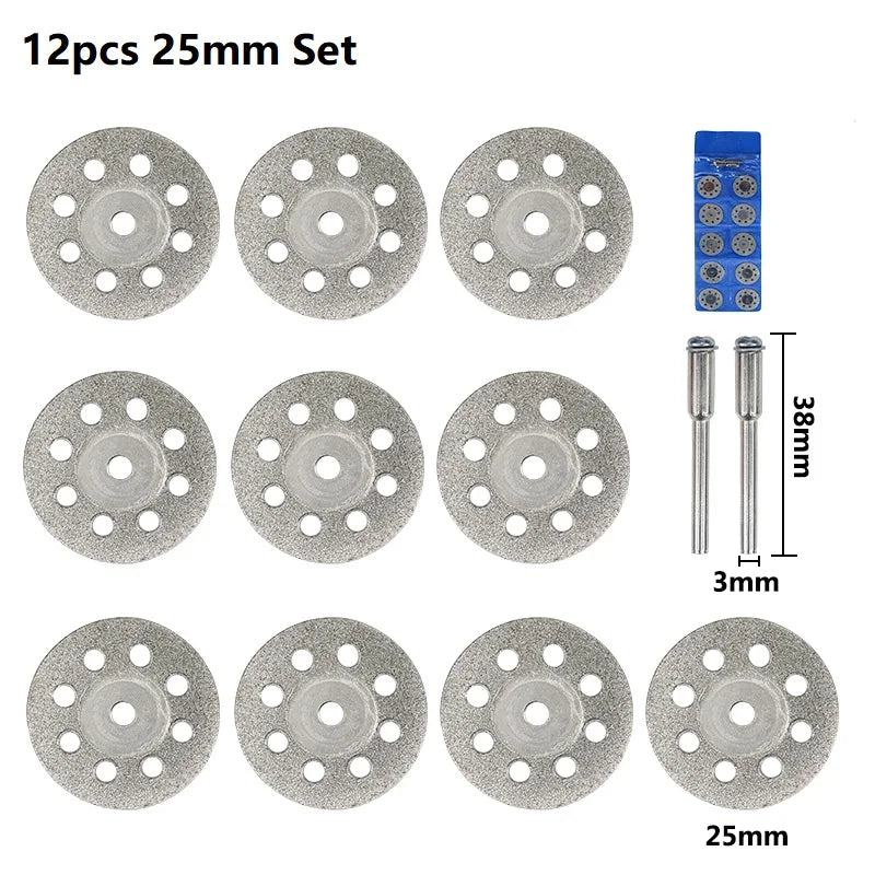 XCAN Diamond Saw Blade Diamond Cut off Disc for Dremel Rotary Tools 20mm 22mm 25mm 30mm With Mandrel Mini Cutting Disc - PST PS Tradings  PST PS Tradings