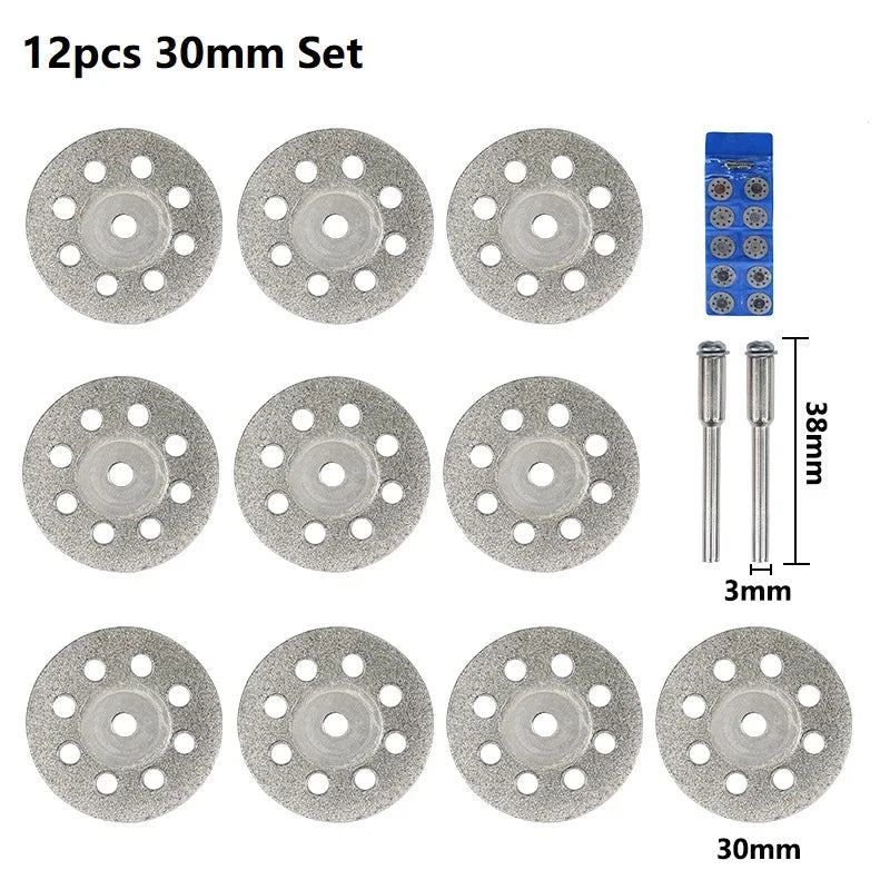 XCAN Diamond Saw Blade Diamond Cut off Disc for Dremel Rotary Tools 20mm 22mm 25mm 30mm With Mandrel Mini Cutting Disc - PST PS Tradings  PST PS Tradings