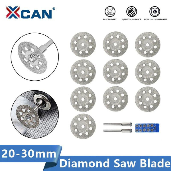 XCAN Diamond Saw Blade Diamond Cut off Disc for Dremel Rotary Tools 20mm 22mm 25mm 30mm With Mandrel Mini Cutting Disc