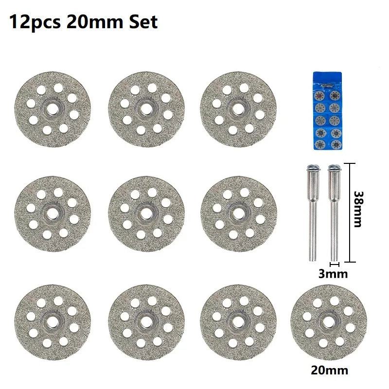 XCAN Diamond Saw Blade Diamond Cut off Disc for Dremel Rotary Tools 20mm 22mm 25mm 30mm With Mandrel Mini Cutting Disc - PST PS Tradings  PST PS Tradings