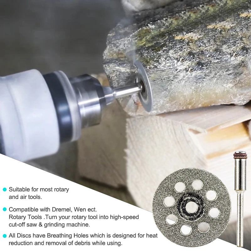 XCAN Diamond Saw Blade Diamond Cut off Disc for Dremel Rotary Tools 20mm 22mm 25mm 30mm With Mandrel Mini Cutting Disc - PST PS Tradings  PST PS Tradings